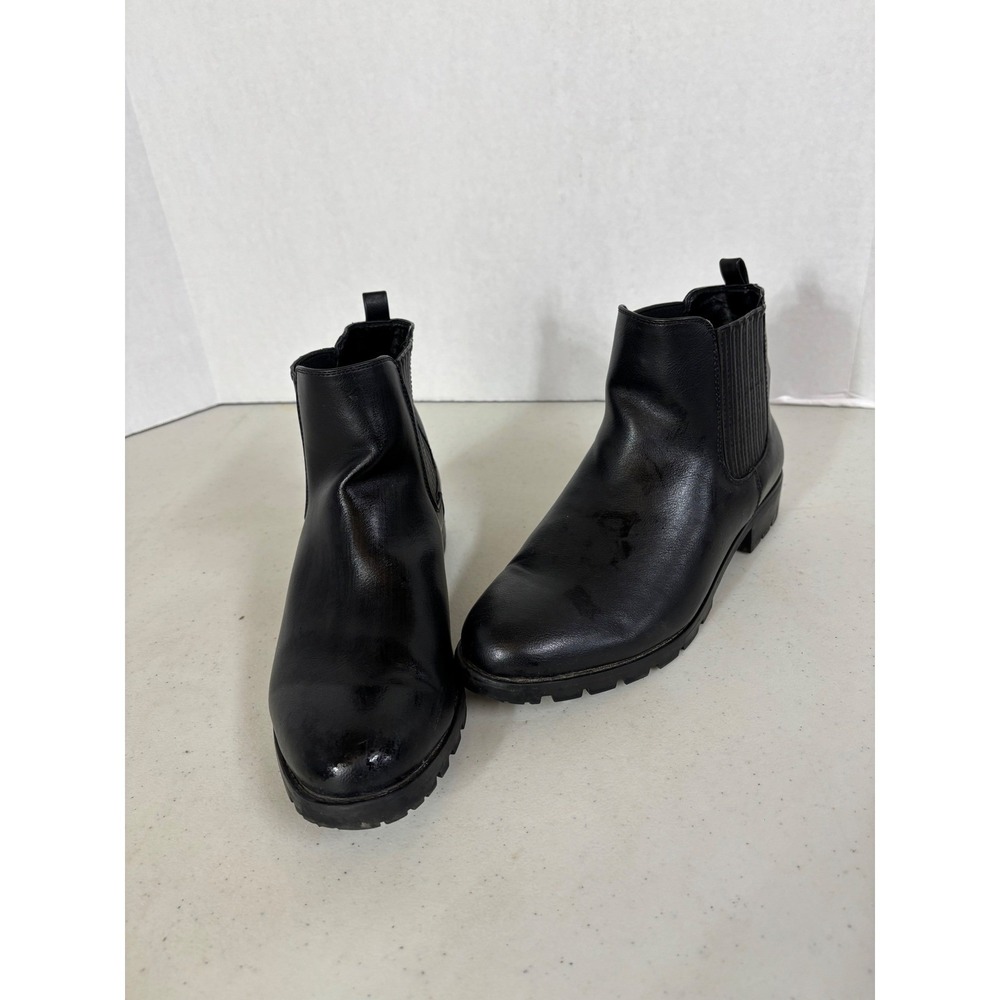 Kohl's Sonoma Women's‎ Black Faux Leather Chelsea Boots Size 10 Medium